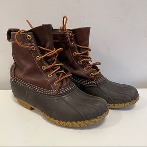 L.L.Bean Women’s Duck Boots size 7 limited edition dark brown fits like 8 / 8.5